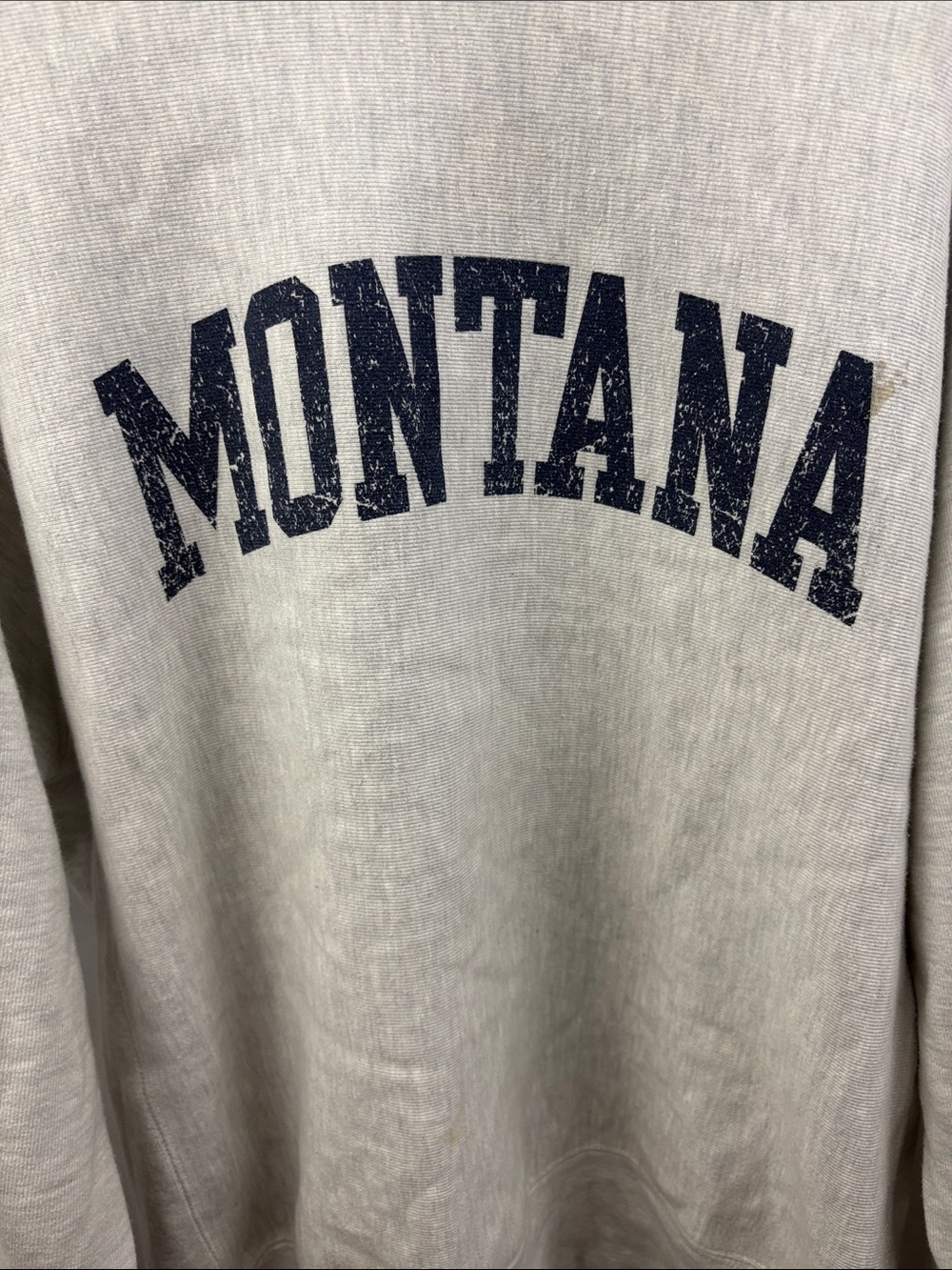 Vintage Champion Reverse Weave Sweatshirt 90's Mens Large Gray Montana Graphic - Picture 2 of 9
